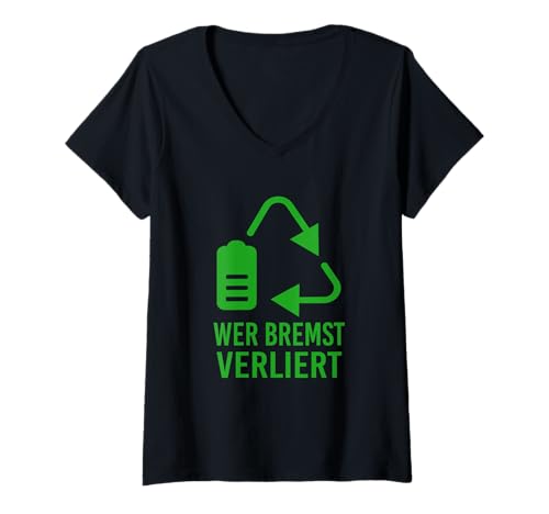 Damen Elektroauto Elektromobilität Rekuperieren E-Auto T-Shirt mit V-Ausschnitt Damen Elektroauto Elektromobilität Rekuperieren E-Auto T-Shirt mit V-Ausschnitt von E-Auto Ich fahre elektrische Elektroantrieb