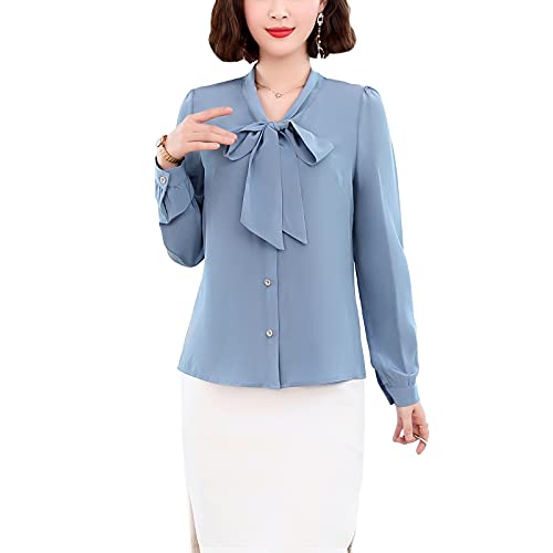 E-girl Damen Blau Hemdbluse Seide Solide Button Down Hemden Damenbluse Langarm Krawatte Seidenbluse,XL,S1912 E-girl Damen Blau Hemdbluse Seide Solide Button Down Hemden Damenbluse Langarm Krawatte Seidenbluse,XL,S1912 von E-girl