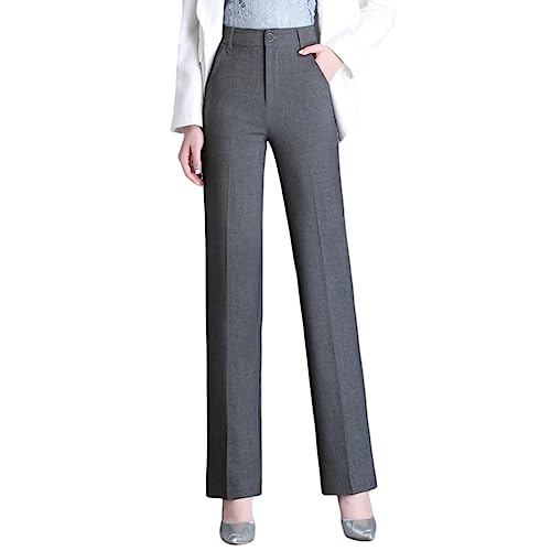 E-girl Damen Gerade Geschnittene Hose Dunkelgrau Hohe Taille großen Größen Hose Frühling und Herbst Freizeit Business Hose Einfarbig Freizeithose,EU 42,E25 E-girl Damen Gerade Geschnittene Hose Dunkelgrau Hohe Taille großen Größen Hose Frühling und Herbst Freizeit Business Hose Einfarbig Freizeithose,EU 42,E25 von E-girl