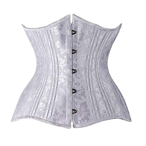 E-girl Damen Große Größen Schnürt Sich Corsage Korsett Unterbrust Top Korsett Stahl entbeint,C684,Weiß,6XL von E-girl