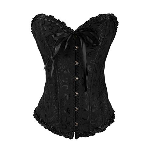 E-girl Damen Große Größen Schnürt Sich Corsage Korsett Vollbrust Korsett Kunststoff entbeint,C078,Schwarz,4XL E-girl Damen Große Größen Schnürt Sich Corsage Korsett Vollbrust Korsett Kunststoff entbeint,C078,Schwarz,4XL von E-girl