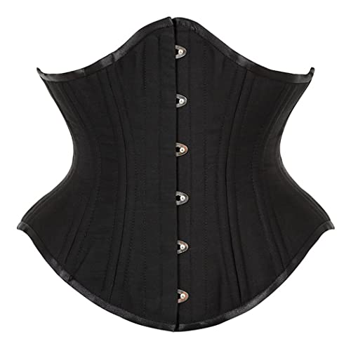 E-girl Damen Schwarz Taillentrainer Korsage Korsett Shapewear Unterbrust Korsett Mit Stahlknochen Schnüren Corsage,30-32,C743 von E-girl