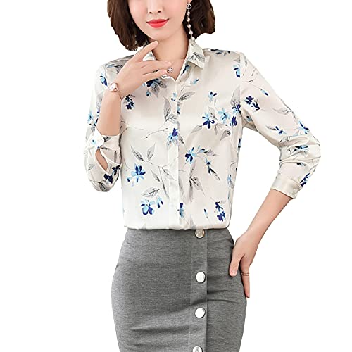 E-girl Damen Weiß Hemdbluse Seide Druck Button Down Hemden Damenbluse Langarm Revers Seidenbluse,3XL,S1908-1 E-girl Damen Weiß Hemdbluse Seide Druck Button Down Hemden Damenbluse Langarm Revers Seidenbluse,3XL,S1908-1 von E-girl
