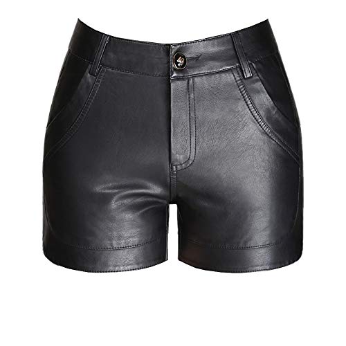 E-girl EF380 Damen Große Größe Sexy Kunstleder Shorts Leder Kurze Hose,Schwarz,2XL von E-girl