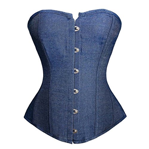 E-girl Palace Blau Jean Damen Korsett Corsage,Blau,XXL von E-girl