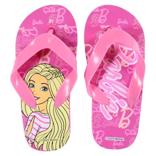 E plus M Barbie Kinder Flip‑Flops & Sandalen – Offizielles Lizenzprodukt, Pink & Rosa, Größen 25–32 – Leichte EVA‑Zehentrenner für Strand, Pool & Alltag, Farbe: Pink, Größe der Schuhe: 31/32 von E plus M