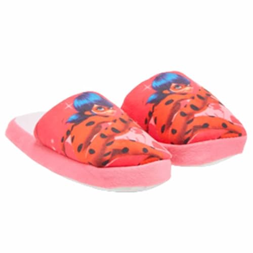 E plus M Ladybug Kinder Hausschuhe für Mädchen – Slipper Pantoffeln – Größe 27–34 – Polyester – Rot, Farbe: Weiß, Größe der Schuhe: 29/30 von E plus M