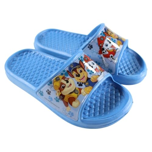 E plus M Paw Patrol Kinder Jungen Sandalen – Rutschfeste Latschen in Blau – Gr. 26 bis 33 – Chase, Marshall & Rubble, Farbe: Blau, Größe der Schuhe: 28/29 E plus M Paw Patrol Kinder Jungen Sandalen – Rutschfeste Latschen in Blau – Gr. 26 bis 33 – Chase, Marshall & Rubble, Farbe: Blau, Größe der Schuhe: 28/29 von E plus M