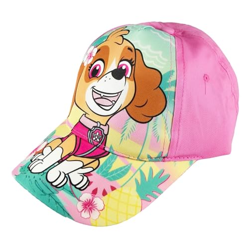 Paw Patrol Skye Kinder-Basecap (Größe 52–54) – Rosa Mädchenkappe mit tropischem Skye-Motiv – Offiziell lizenziert – Verstellbar, Atmungsaktiv, Farbe: Bunt, Bekleidungsgröße: 54 von E plus M