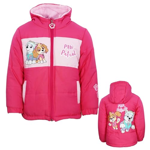 Paw Patrol Skye & Everest Kinder Winterjacke – Mädchen Jacke mit Kapuze – Wintermantel 92–116 – warm & gefüttert – Polyester – Pink, Farbe: Pink, Bekleidungsgröße: 92 von E plus M