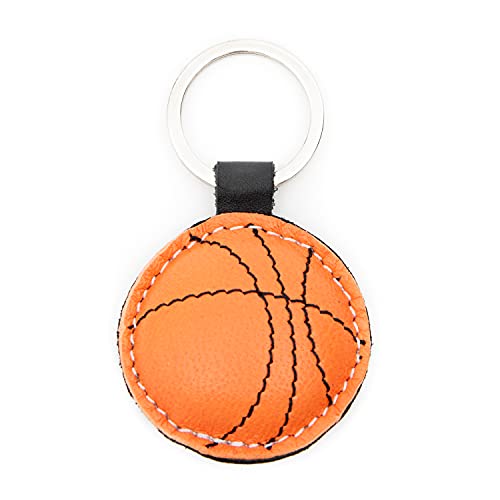 E&A Leder Schlüsselanhänger Basketball schönes Geschenk für Lieblingsmensch Schulanfang Geburtstag Frauen Männer Kinder Schultasche Glücksbringer Handarbeit (1 Stück) von E&A Home