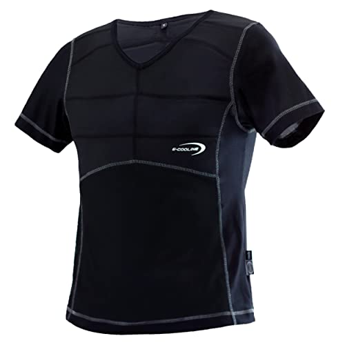 E.COOLINE Powercool SX3 Kühl-T-Shirt erfrischend kühlend mit Nierenschutz Unisex-Erwachsene, Schwarz, 92-96 cm Brustumfang von E.COOLINE