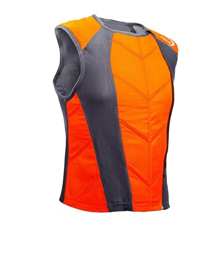 E.COOLINE Powercool SX3 RaceWeste - Kühlweste für Reisen - Rennweste mit Kühleffekt - Körperkühlung - Klimaanlage zum anziehen (Schwarz-Orange) von E.COOLINE