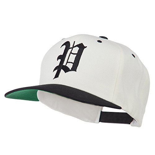 e4Hats.com Old English P Bestickte Flat Bill Cap, natural black, Einheitsgröße von E4hats