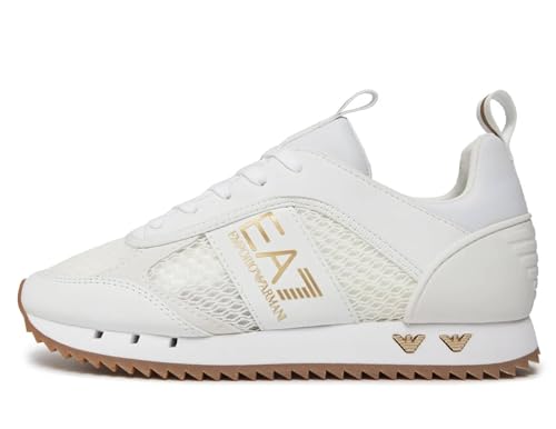 Sneaker EA7 Emporio Armani training ecosuede/ mesh white/ gold unisex US24EA06 X8X027 39 1/3 von EA7