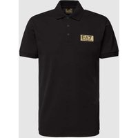 EA7 Emporio Armani Poloshirt mit Label-Patch in Black, Größe M von EA7 Emporio Armani