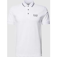 EA7 Emporio Armani Poloshirt mit Label-Print in Weiss, Größe S von EA7 Emporio Armani