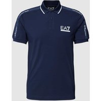 EA7 Emporio Armani Regular Fit Poloshirt mit Label-Print in Dunkelblau, Größe L von EA7 Emporio Armani