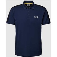 EA7 Emporio Armani Regular Fit Poloshirt mit Label-Print in Dunkelblau, Größe M von EA7 Emporio Armani