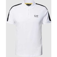 EA7 Emporio Armani Regular Fit Poloshirt mit Label-Print in Weiss, Größe M von EA7 Emporio Armani