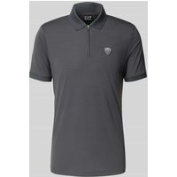 EA7 Emporio Armani Slim Fit Poloshirt mit Label-Patch in Mittelgrau, Größe M von EA7 Emporio Armani