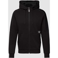 EA7 Emporio Armani Sweatjacke mit Label-Detail in Black, Größe M von EA7 Emporio Armani