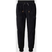 EA7 Emporio Armani Sweatpants mit Teddyfell in Black, Größe M von EA7 Emporio Armani