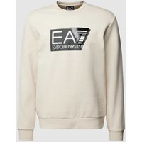 EA7 Emporio Armani Sweatshirt mit Label-Print Modell 'FELPA' in Offwhite, Größe M von EA7 Emporio Armani