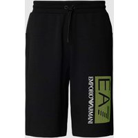 EA7 Emporio Armani Sweatshorts mit Label-Print in Black, Größe L von EA7 Emporio Armani