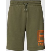 EA7 Emporio Armani Sweatshorts mit Logo-Print in Oliv, Größe L von EA7 Emporio Armani