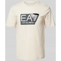 EA7 Emporio Armani T-Shirt mit Label-Print in Offwhite, Größe L von EA7 Emporio Armani