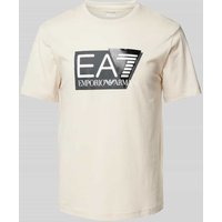 EA7 Emporio Armani T-Shirt mit Label-Print in Offwhite, Größe XL von EA7 Emporio Armani