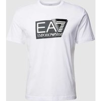 EA7 T-Shirt mit Label-Print in Weiss, Größe L von EA7