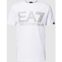 EA7 Emporio Armani T-Shirt mit Label-Print in Weiss, Größe M von EA7 Emporio Armani