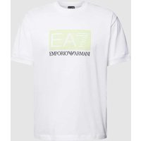 EA7 Emporio Armani T-Shirt mit Label-Print in Weiss, Größe M von EA7 Emporio Armani