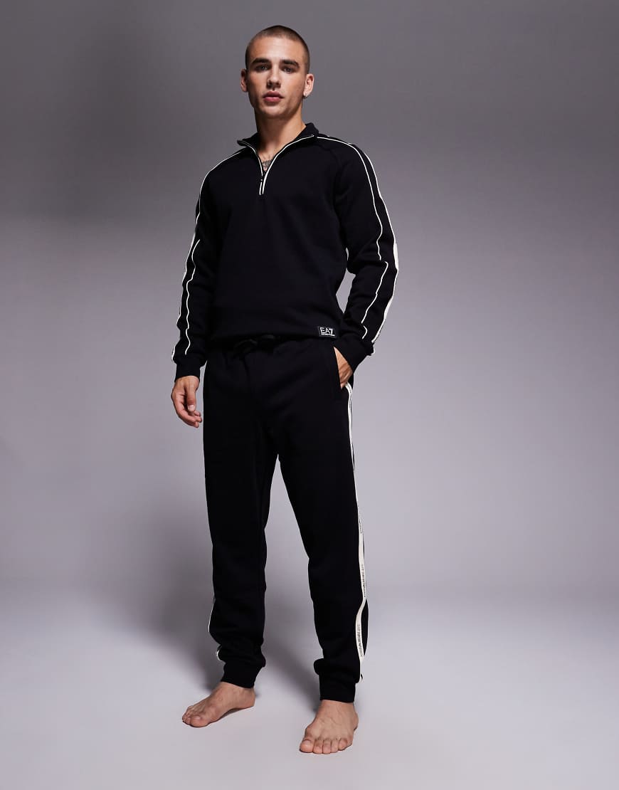Armani - EA7 - Jogginghose in Schwarz mit Zierstreifen, Kombiteil von EA7