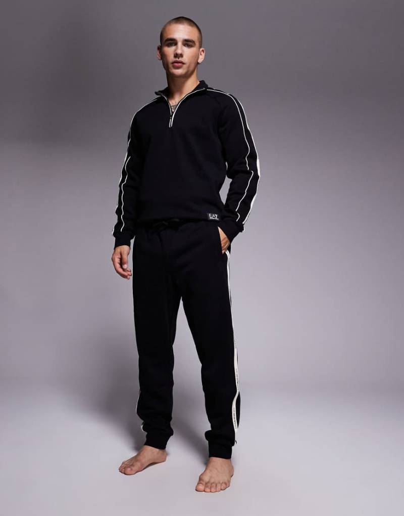 Armani - EA7 - Jogginghose in Schwarz mit Zierstreifen, Kombiteil von EA7