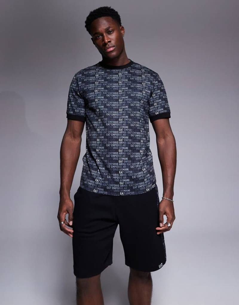 Armani - EA7 - Joggingshorts in Schwarz mit Logoband, Kombiteil von EA7