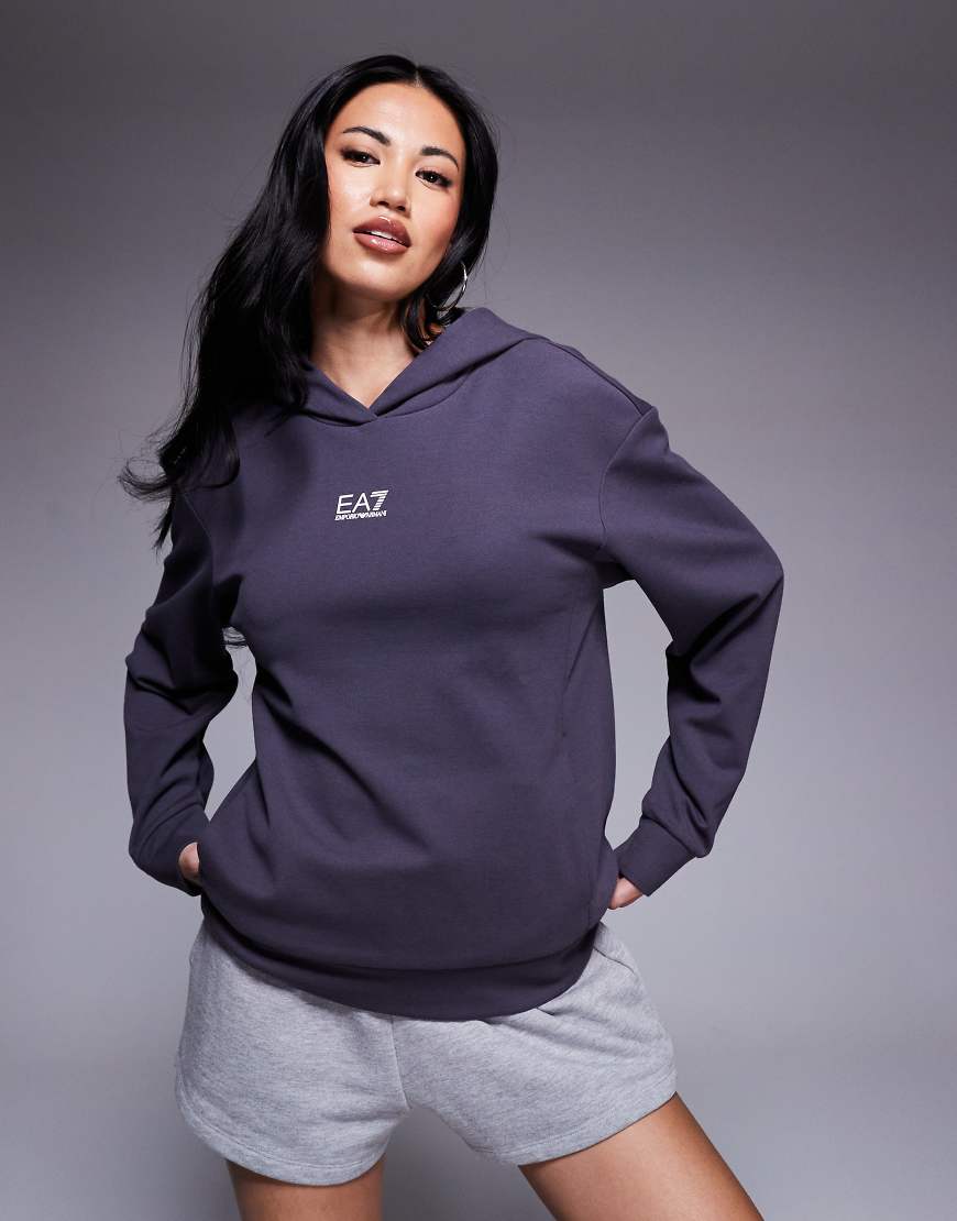 Armani - EA7 - Kapuzenpullover in Dunkelgrau mit mittigem Logo Armani - EA7 - Kapuzenpullover in Dunkelgrau mit mittigem Logo von EA7