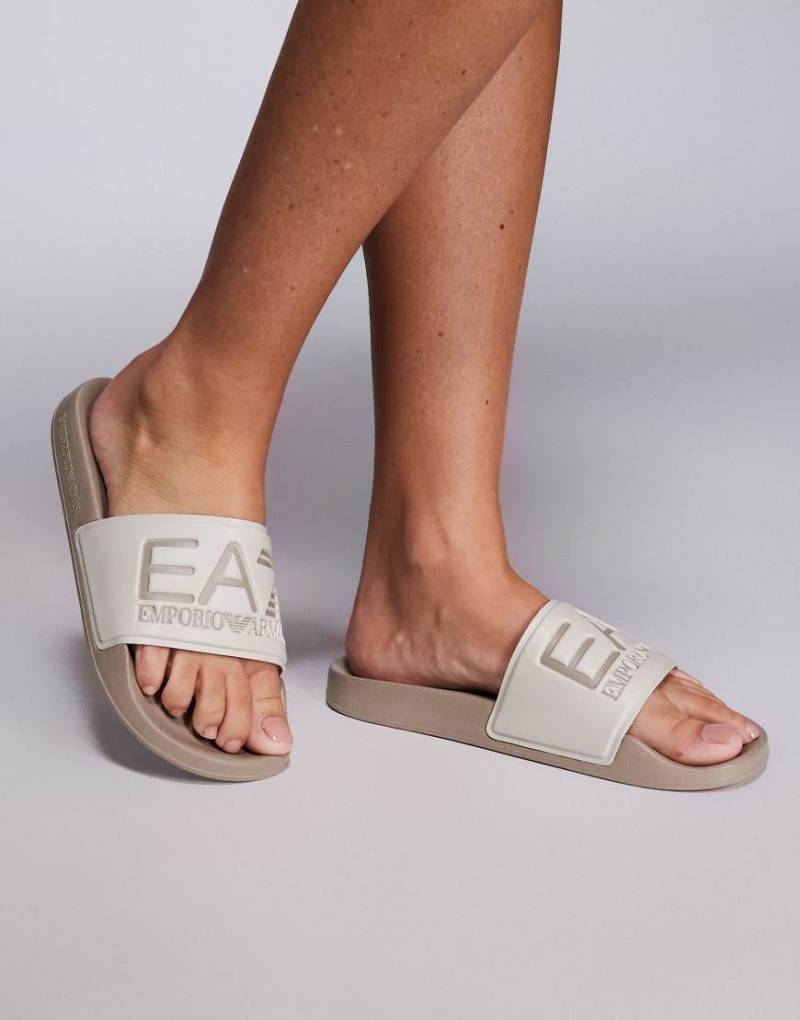 Armani - EA7 - Slider in Beige mit Logo-Neutral von EA7