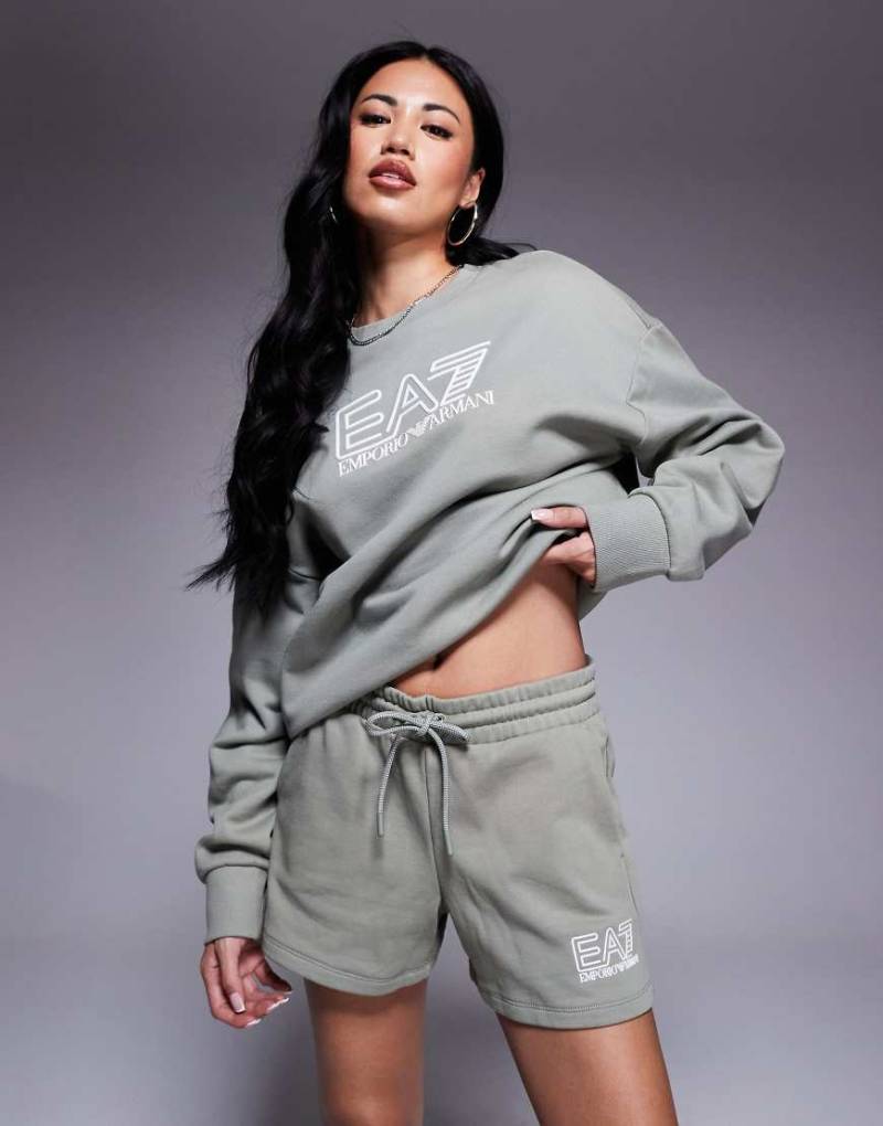 Armani EA7 - Sweatshorts in Salbeigrün mit Logo, Kombiteil von EA7