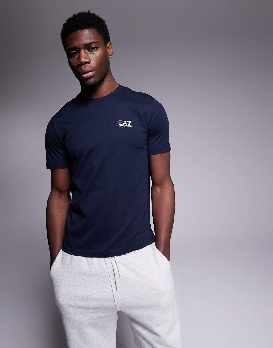 Armani - EA7 - T-Shirt in Marineblau mit Logo und Rundhalsausschnitt von EA7