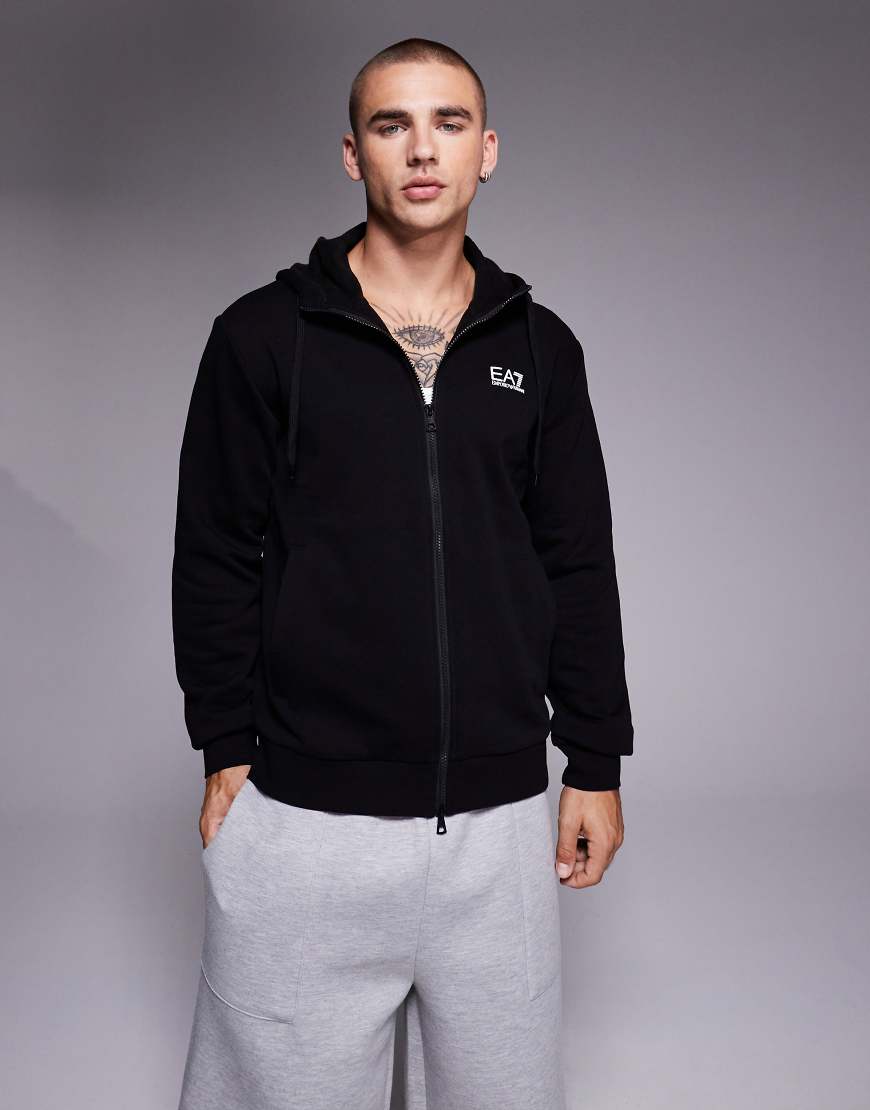 Armani - EA7 Train Core - Kapuzenjacke in Schwarz mit Logo von EA7