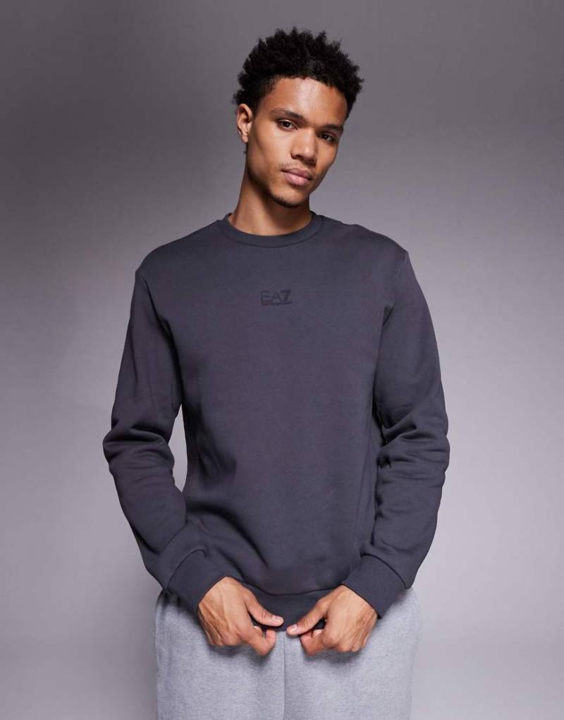 Armani EA7 Train Core - Sweatshirt in Anthrazit mit mittigem Logo-Grau von EA7