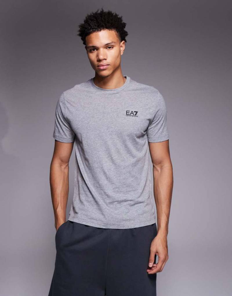 Armani - EA7 Train Core - T-Shirt in Blau mit Logo-Grau von EA7
