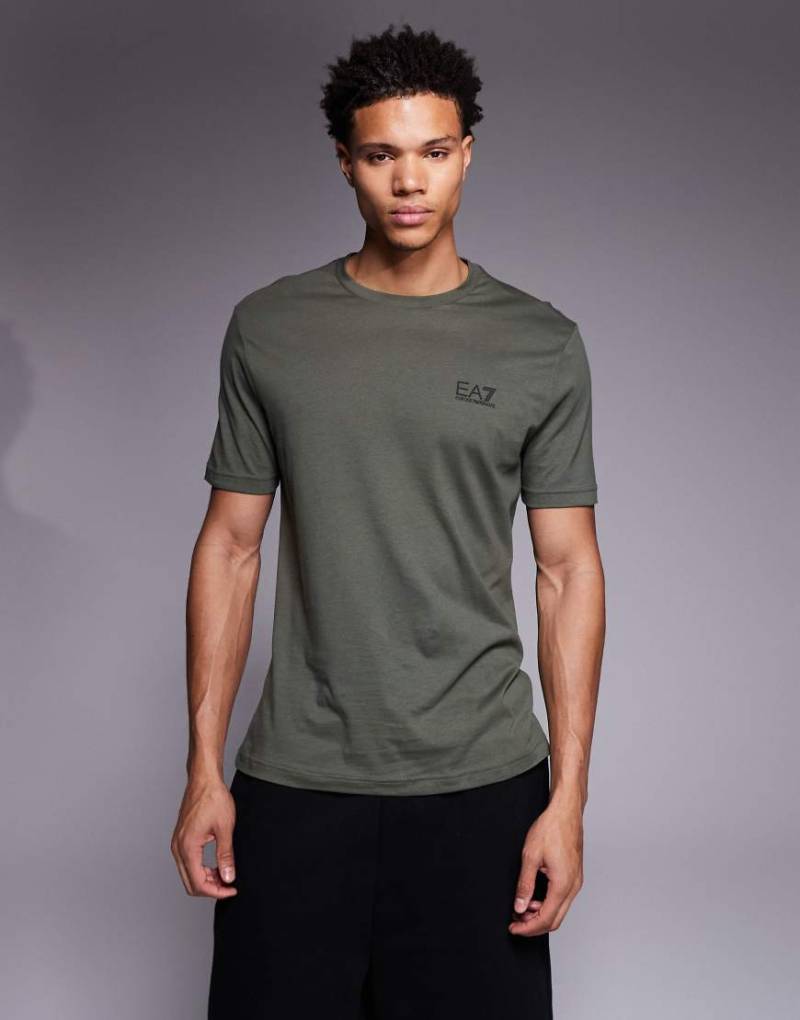 Armani EA7 - Train Core - T-Shirt in Khaki mit Logo-Grün von EA7