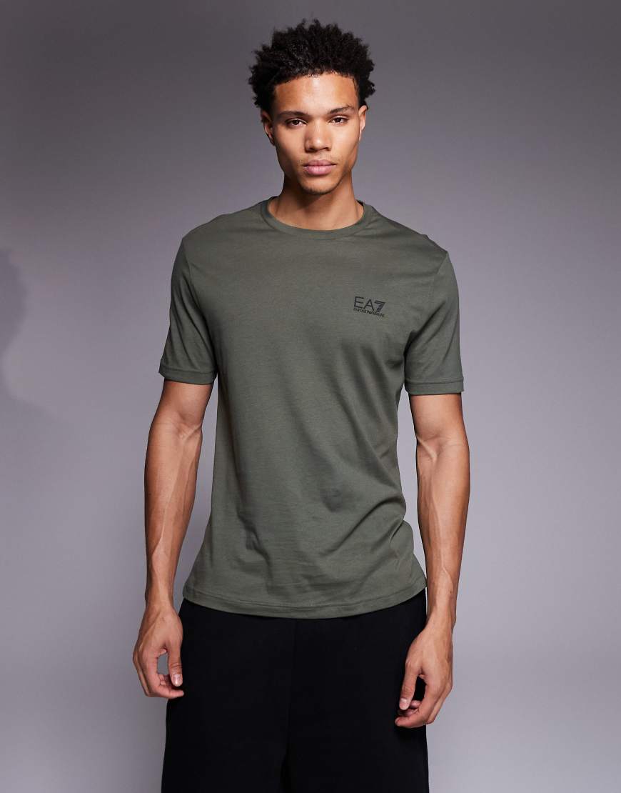 Armani EA7 - Train Core - T-Shirt in Khaki mit Logo-Grün von EA7