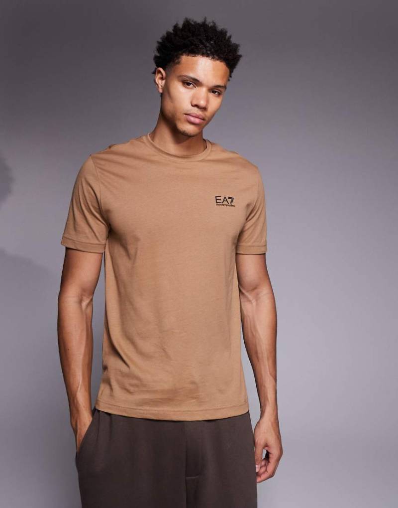Armani - EA7 Train Core - T-Shirt in Steinbeige mit Logo-Neutral von EA7