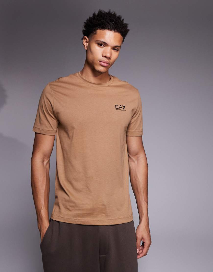Armani - EA7 Train Core - T-Shirt in Steinbeige mit Logo-Neutral von EA7