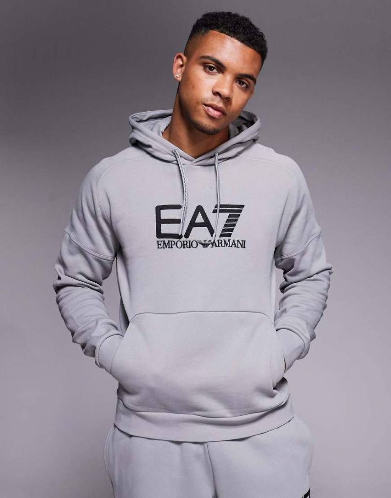 Armani - EA7 Train Visibility - Kapuzenpullover in Grau mit Logo, Kombiteil von EA7